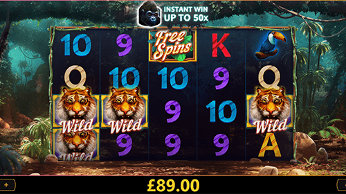 “Dark Jungle” is a jungle-themed slot by Cayetano Gaming with 40 fixed pay lines