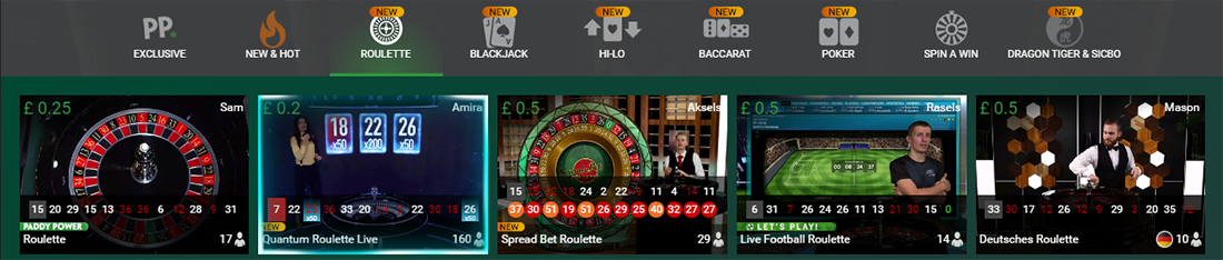 paddy power live casino app
